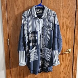 Free People, We the Free, Railroad Dreams Button Down Shirt.